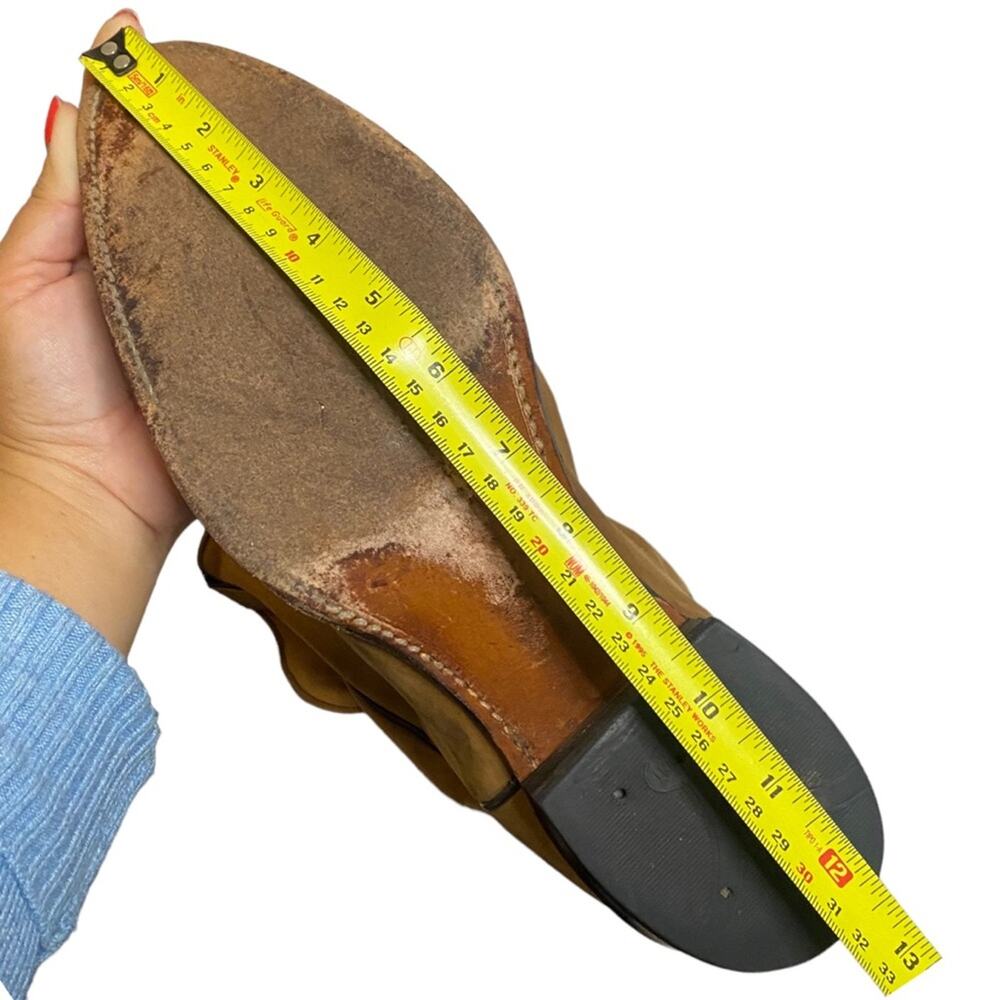 Men's Brown 13 Abilene Western Cowboy Rodeo Distressed Tanned Leather Boots - Picture 13 of 16